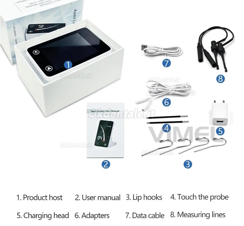 Localizzatore apicale dentale Misurazione dell'apice orale con schermo LCD da 3,9''